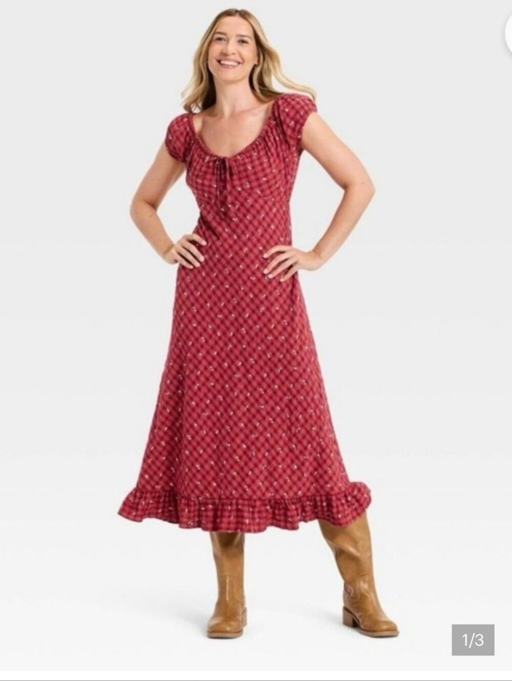 Universal Threads Puff Short Sleeve Maxi Sundress
